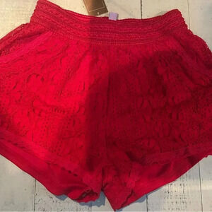 NWT- Red lace shorts- size large
